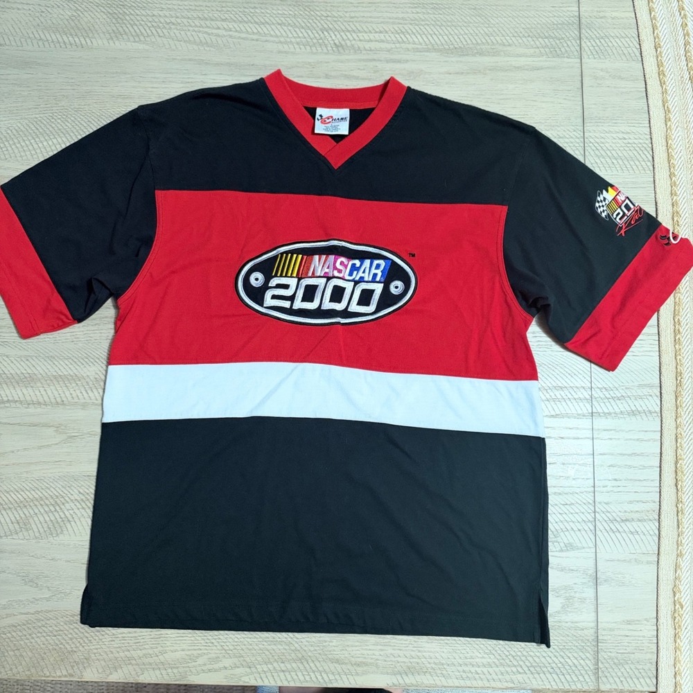 Vintage Chase Authentics NASCAR 2000 Racing Shirt Black Red Colorblock Large